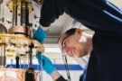 Engineer working on a quantum computer