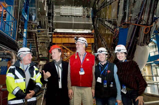 A group of people including Tom Hanks in front of the ATLAS detector at CERN A group of people including Tom Hanks in front of the ATLAS detector at CERN