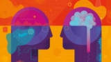 illustration of AI versus human intelligence