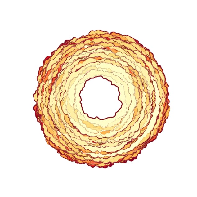 avalanche maps Diagram resembling a doughnut made up of squiggly red, orange and yellow lines