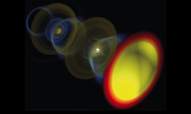 A simulation of a powerful and bright laser source created using a collection of many electrons that move together like a single giant particle, or quasiparticle A simulation of a powerful and bright laser source created using a collection of many electrons that move together like a single giant particle, or quasiparticle
