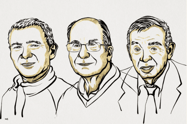 Chemistry laureates Pencil drawing of three chemistry laureates